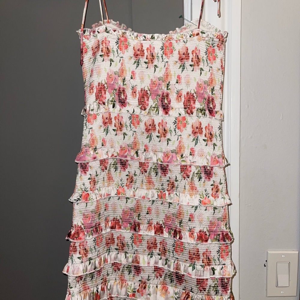 V. Chapman Floral Mini Dress - Pink and Cream - Picture 4 of 7